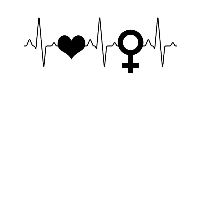 Woman's symbol heartbeat