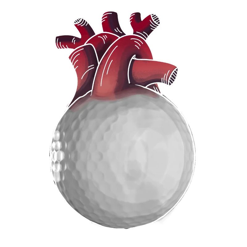 Golfer Herz lustiger Golfball Golf Geschenk