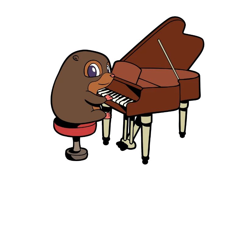 Comic Mole plays piano