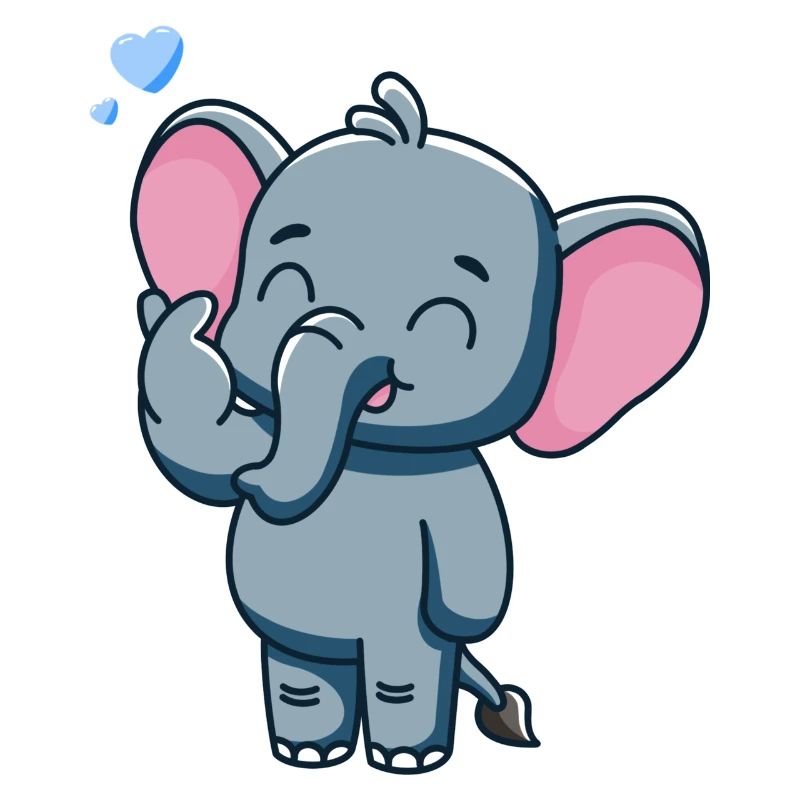 Mignon bébé éléphant avec du cœur