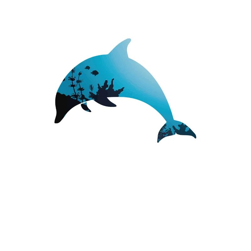 Dolphin with seabed pattern in the sea