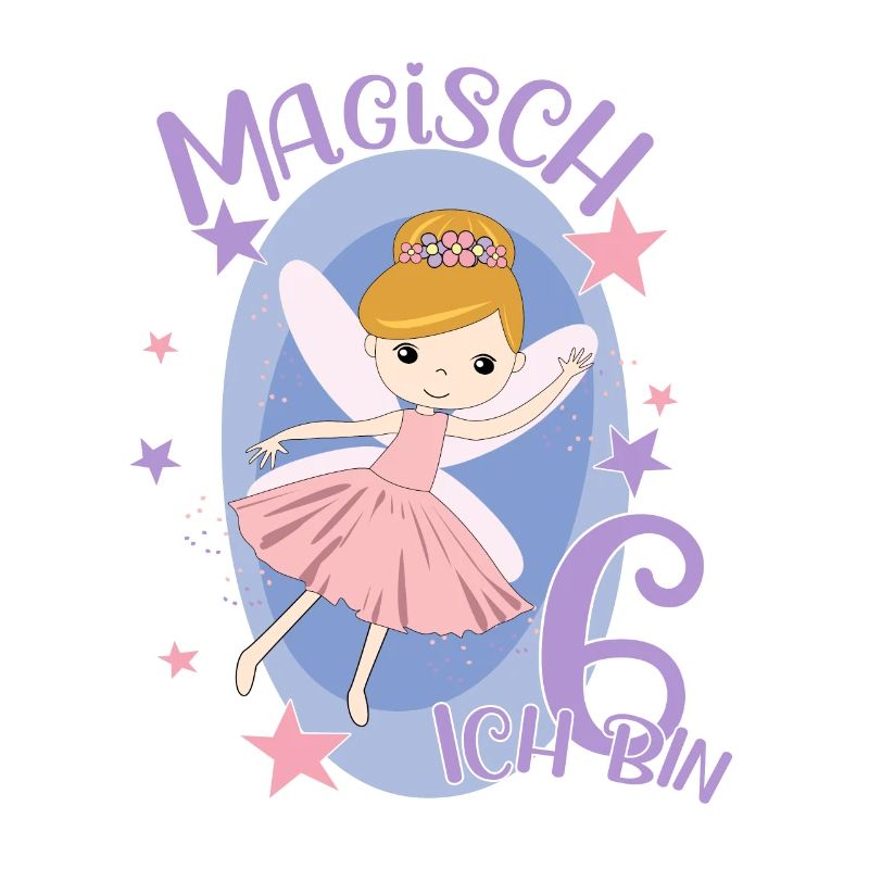 6 Jahre Mädchen 6. Geburtstag Fee Geburtstagsshirt
