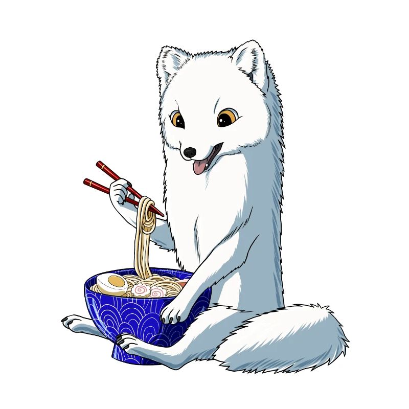 Japanischer Schneefuchs Ramen Nudeln Polarfuchs