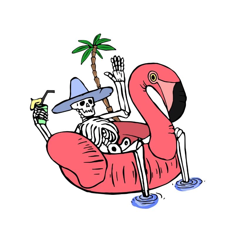 Skeleton on Summer Holiday