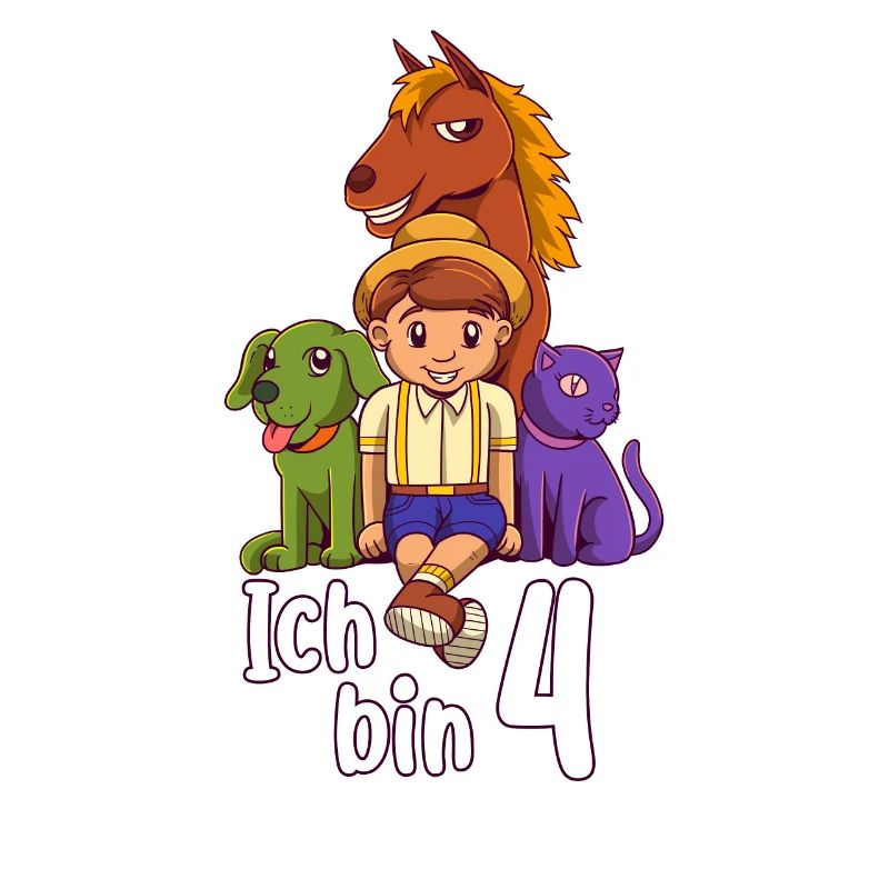 Geburtstagsshirt Bauernhof - 4 Geburtstag Junge