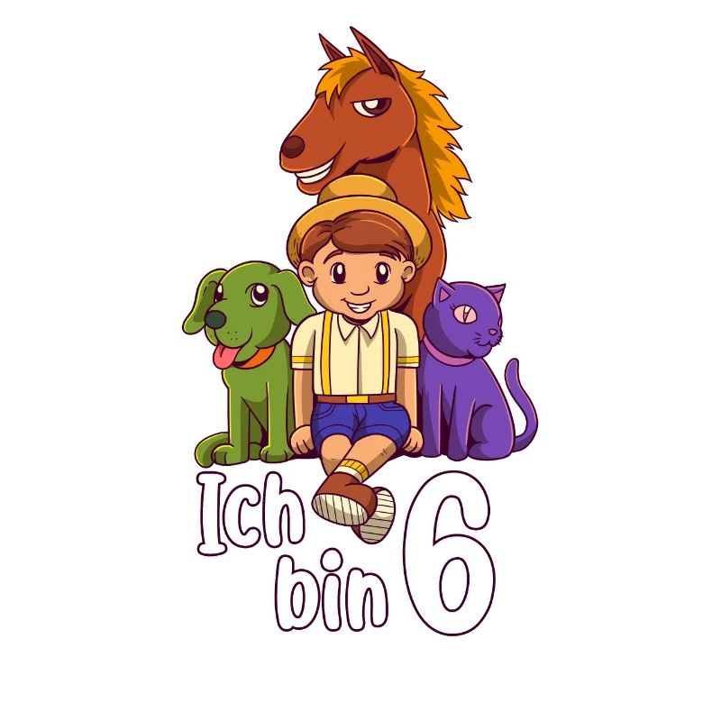 Geburtstagsshirt Bauernhof - 6 Geburtstag Junge
