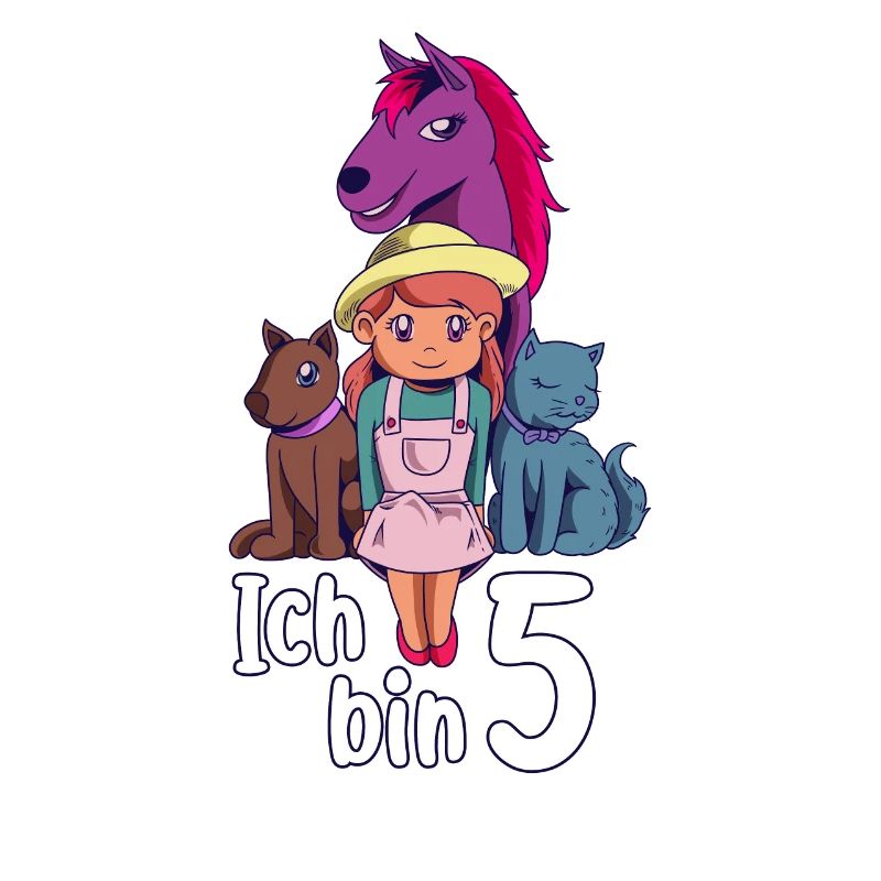 Geburtstagsshirt Bauernhof - 5 Geburtstag Mädchen