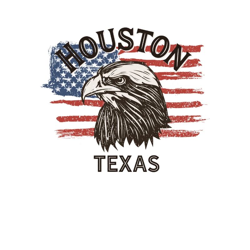 Drapeau des États-Unis Eagle Texas Vintage Houston