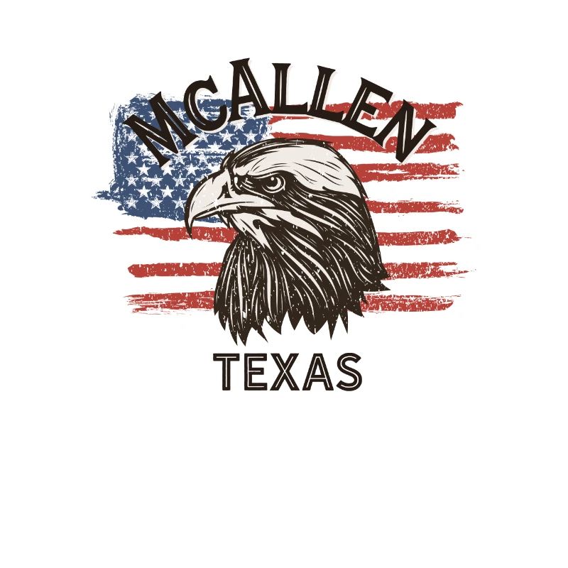 Drapeau des États-Unis Eagle Texas Vintage McAllen