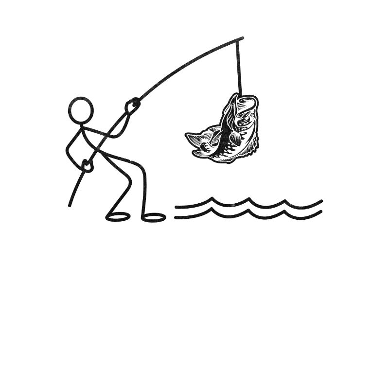 Drôle de bâton de pêche Figure attraper du poisson