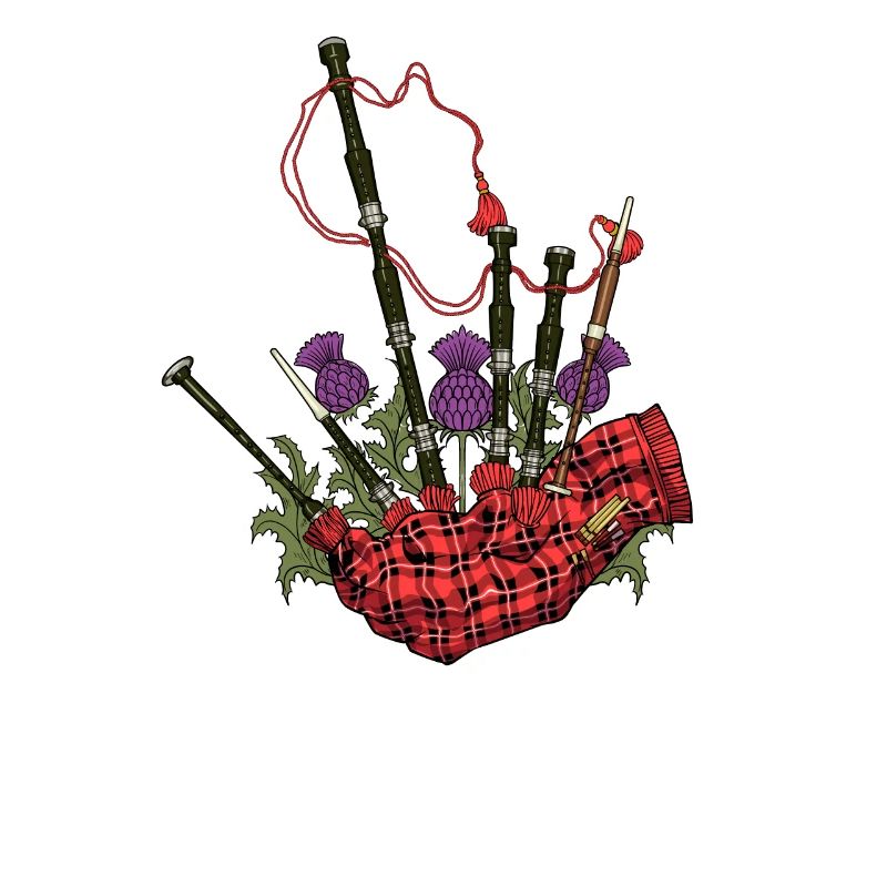 Scottish aesthetics - thistle and bagpipes