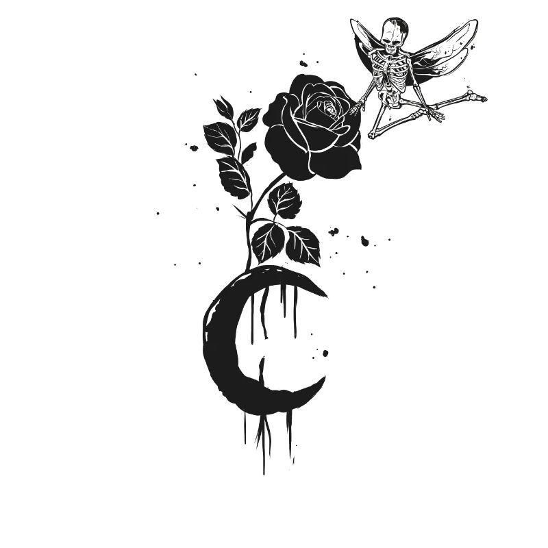Occult Moonrose Witchcraft Witch Skeleton Occult