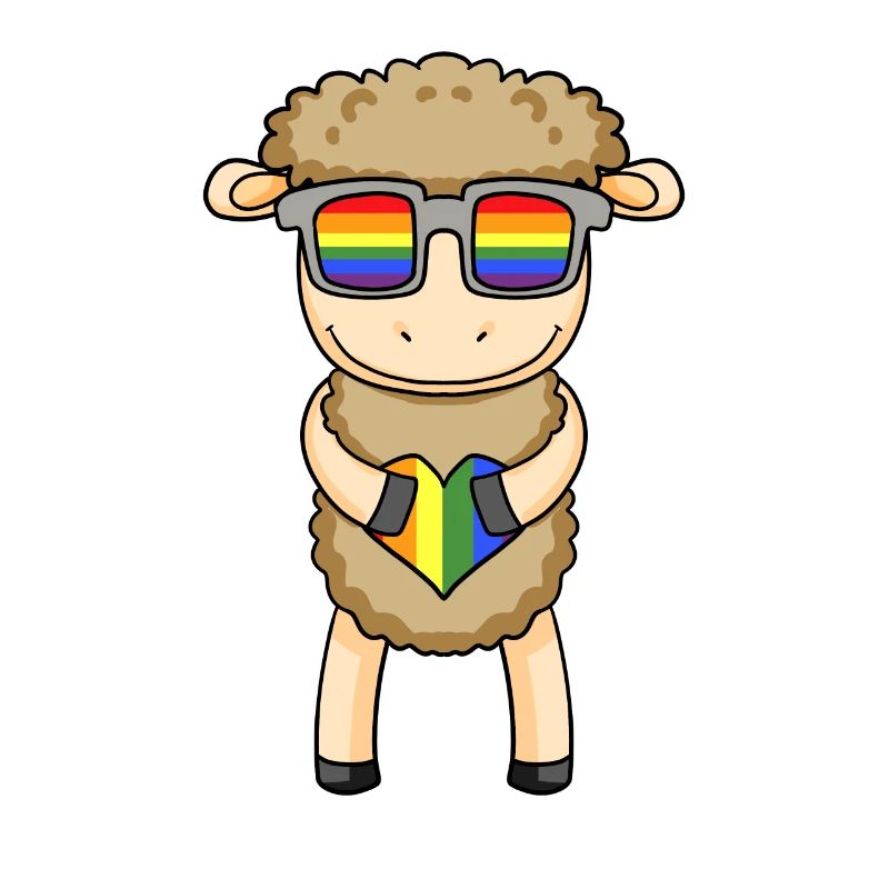 LGBT Tier Schaf Regenbogen Hausschaf