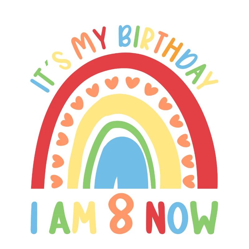 8 years Rainbow Rainbow 8th birthday