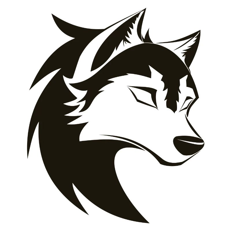 Stylized Cool Wolf Head Icon