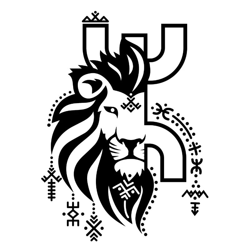 Berber Tattoo mit einem Kopf von Lyon2