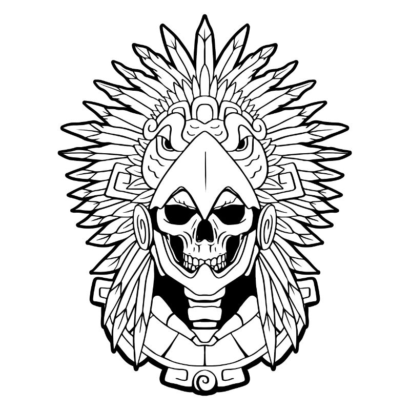Aztec Eagle Warrior Mayan Skull Inca