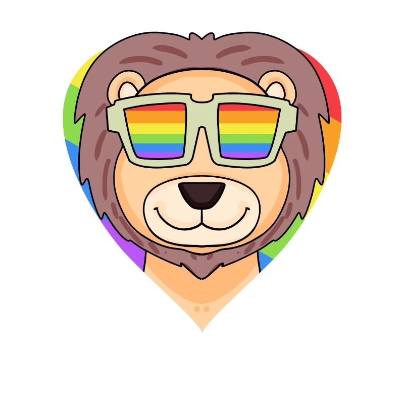 LGBT Tier Löwe Regenbogen Herz