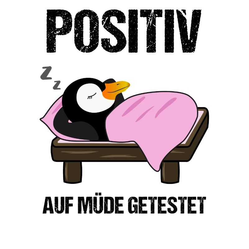 Schlafender Pinguin Lustiger Spruch Geschenk