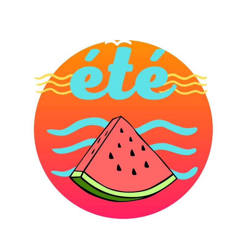 plage vacances à la mer été cercle pastèque soleil