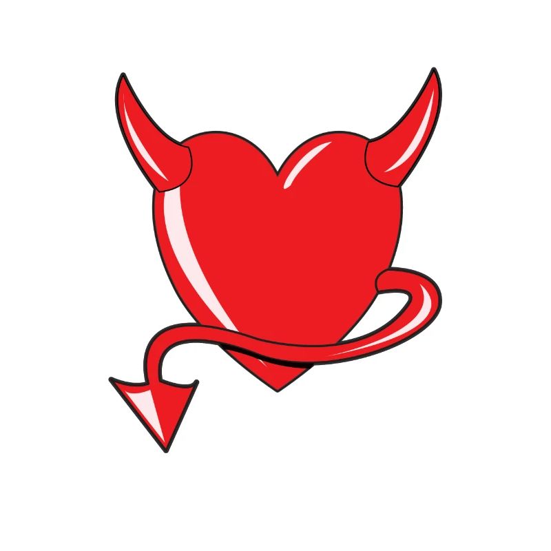 Rotes Herz - Devil Heart - Teufelsherz - Geschenk