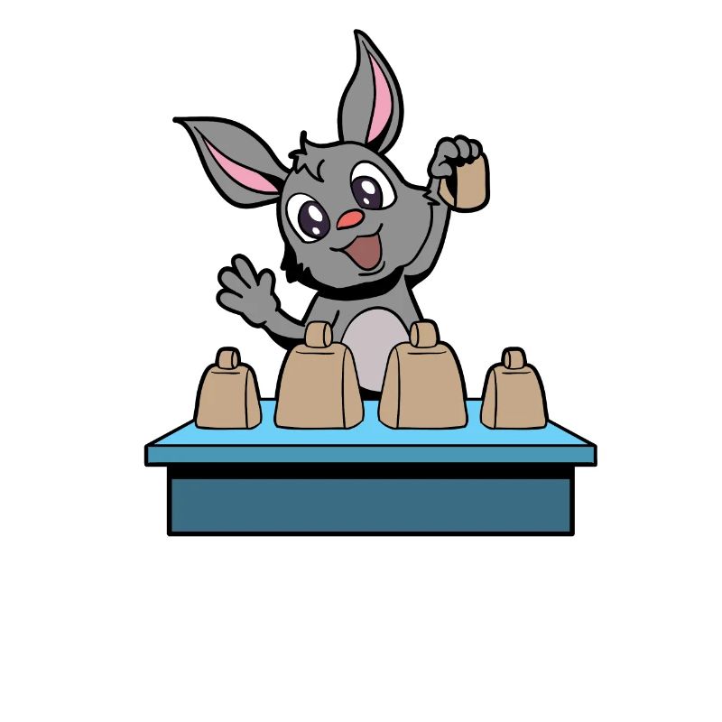 Comic Rabbit joue cowbells