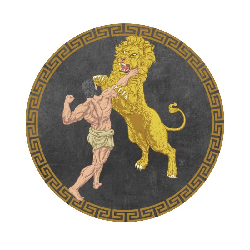 Herkules griechischer Held, Kampf mit Löwe