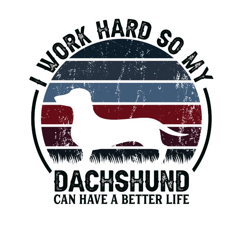 Work Hard - Retro Dachshund