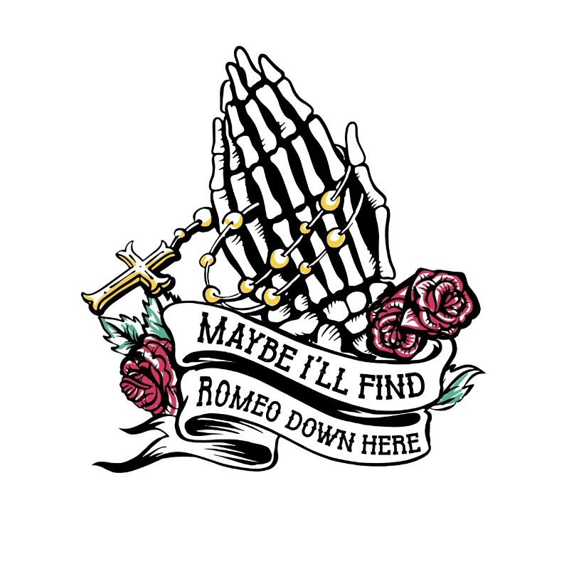 Romeo Gothic Bones Skeleton Roses Death Grave