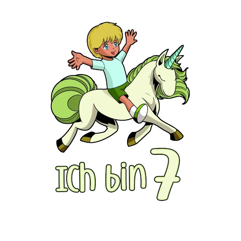 Geburtstagsshirt Einhorn - 7 Geburtstag Junge