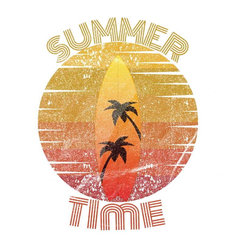 Cool Retro Design Summer Beach Palms Summer
