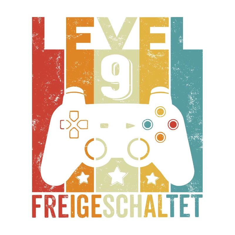 Level 9 Freigeschaltet 9 Geburtstag Junge Mädchen