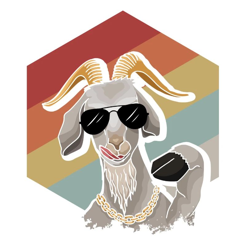 Chèvre rétro cool avec lunettes de soleil