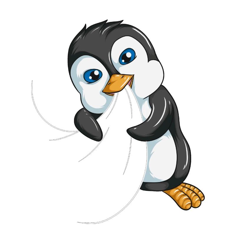 Petit mignon empereur pingouin plongée océan