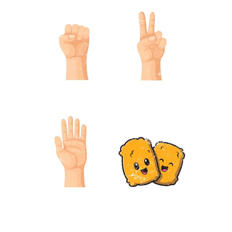 Ciseaux en papier de roche NothingBeats Nuggets de poulet N