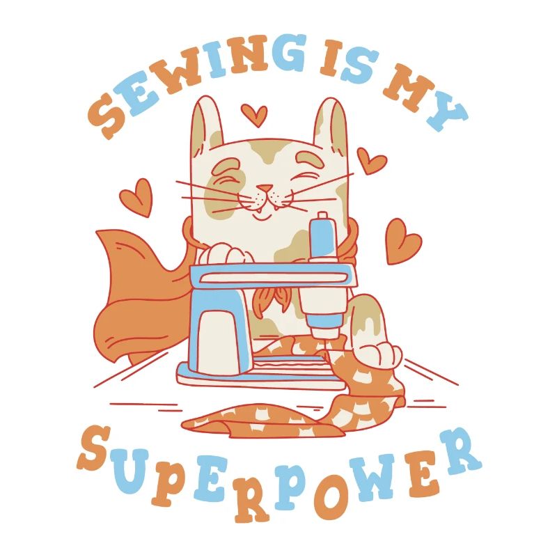 Sewing Cat Sewing Machine Sewing Is My Superpower