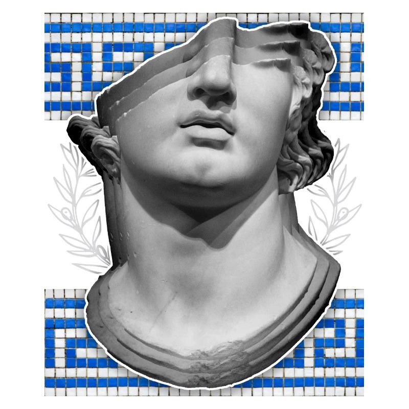 Greece, ancient sculpture, meandering pattern