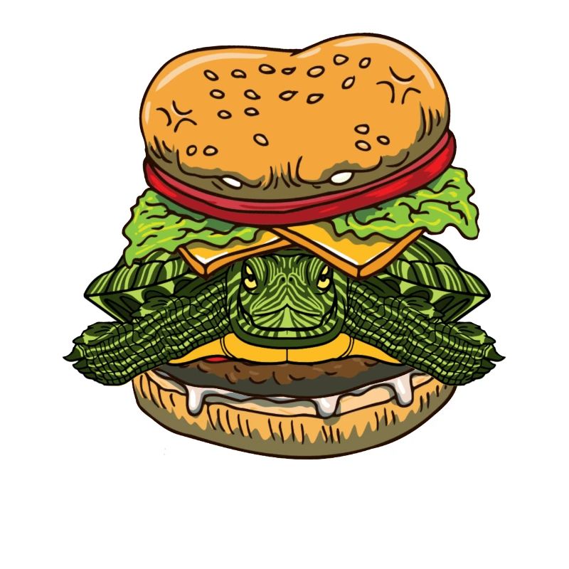 Drôle de Red Eared Slider Propriétaire Burger