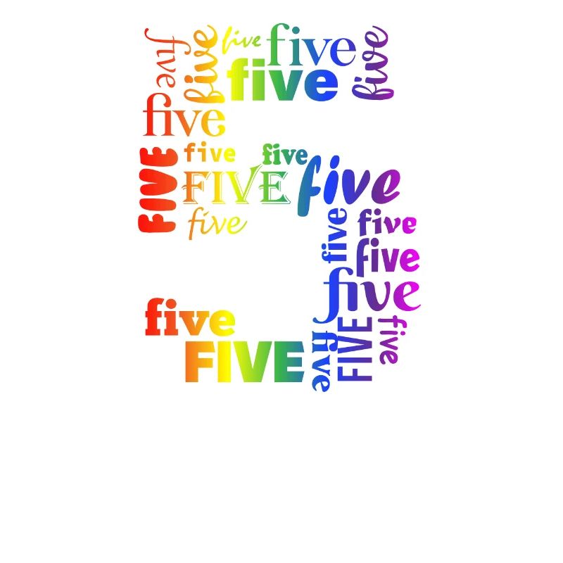 Five 5th Birthday | Coldorful Words Themed