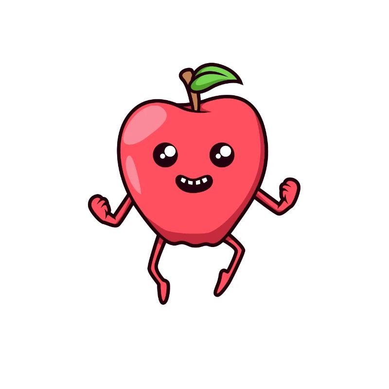 Kawaii Comic Apfel