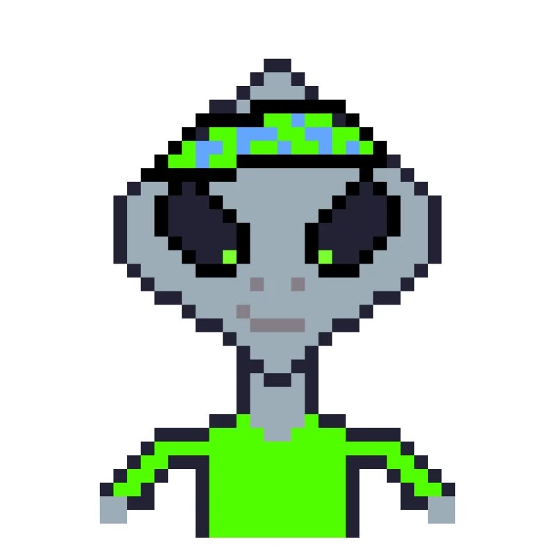 Pixel Alien "Green Karate"