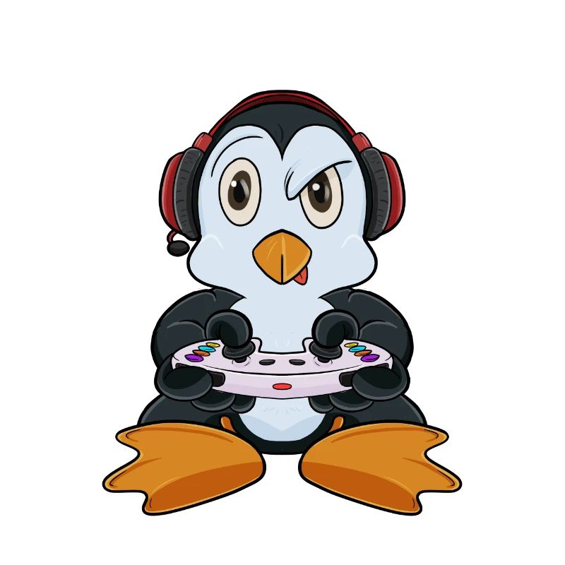 Penguin With Gaming Controller I Funny Gaming I