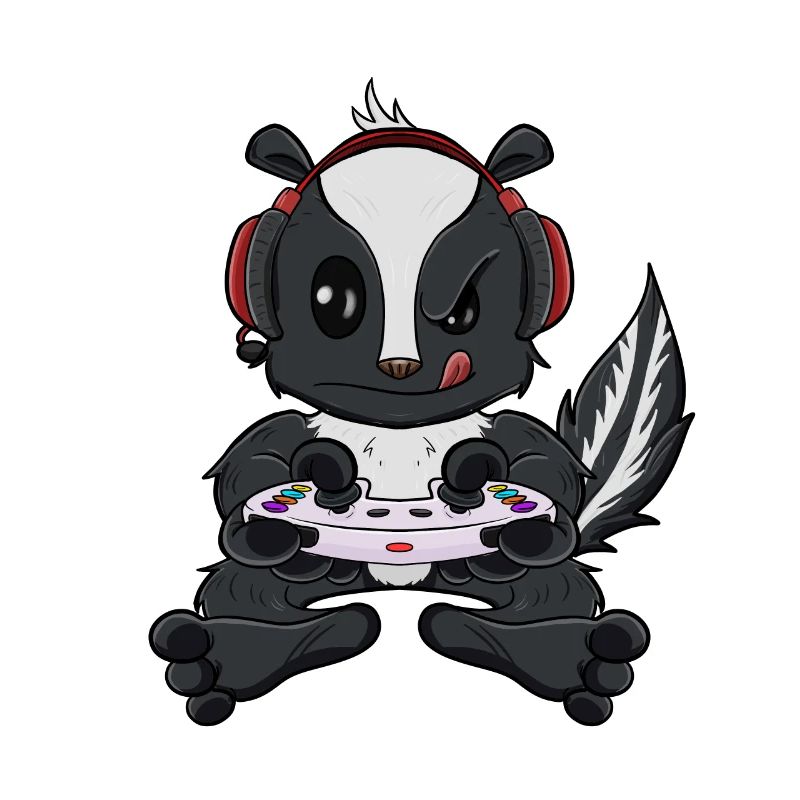 Skunk With Gaming Controller I Funny Gaming I