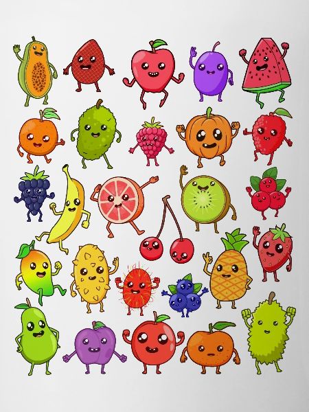 Comic Kawaii Fruits