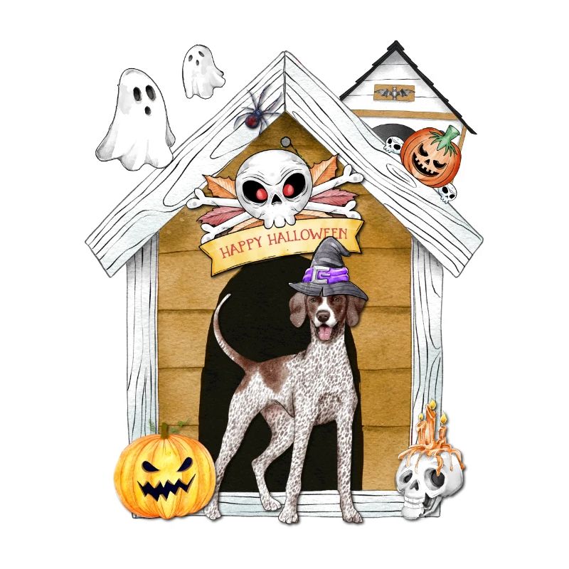 Halloween Pointer Hund Hexe