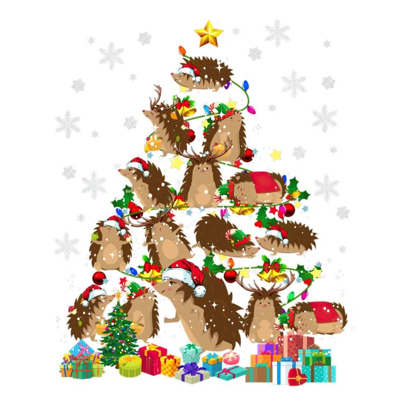 Weihnachtsmann Elf Rentier Igel Weihnachtsbaum