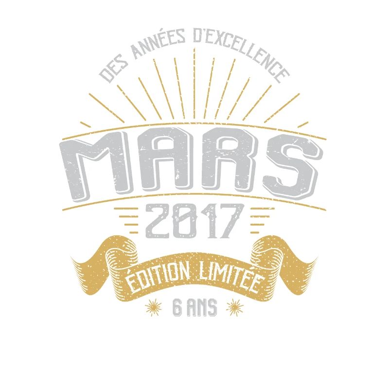 Mars 2017 6 Ans Anniversaire Vintage Idée Cadeau