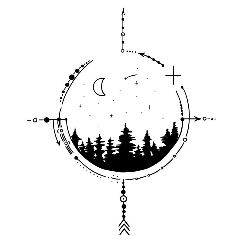 Moon and Stars Compass
