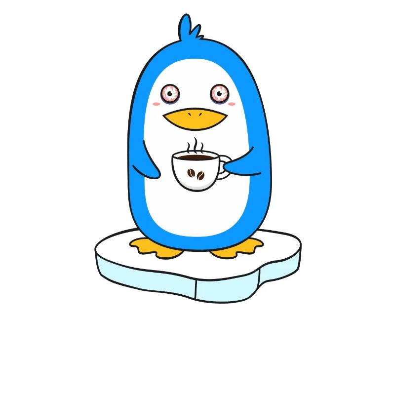 Koffeinierter Pinguin Morgenmuffel Kaffeetrinker