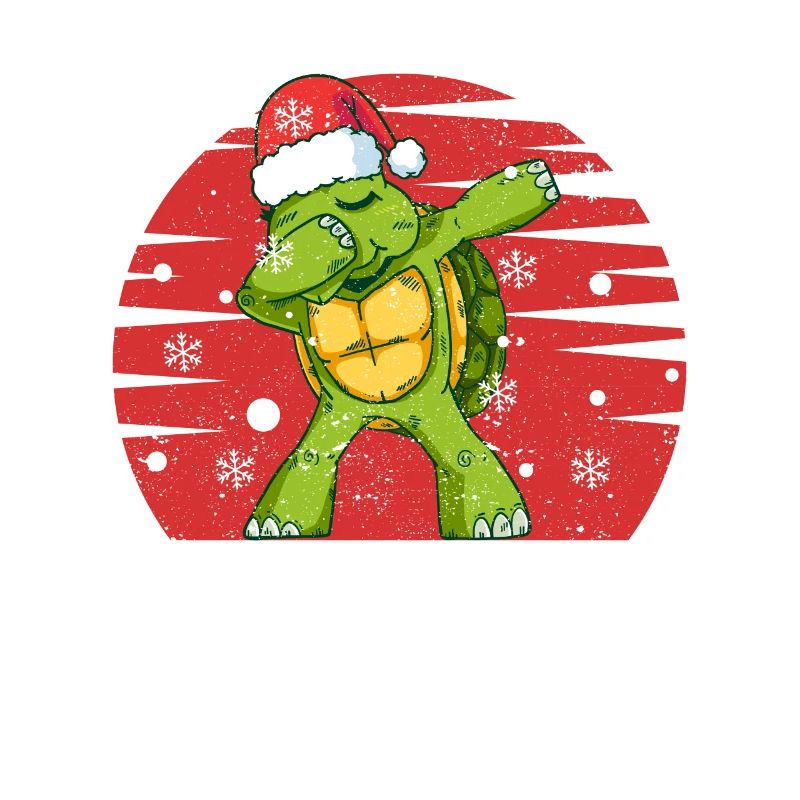 Dabbing Turtle Santa Claus Cap